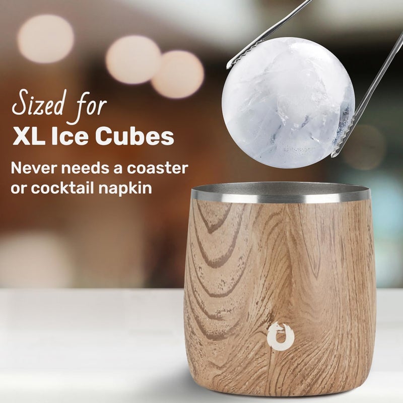 SNOWFOX Premium Vacuum Insulated Stainless Steel Whiskey Rocks Glass, Set of 2, Old Fashioned, Whiskey, Lowball Glasses, Elegant Home Bartending, Beverages & Cocktails Stay Cold, Black/Gold - Image 5